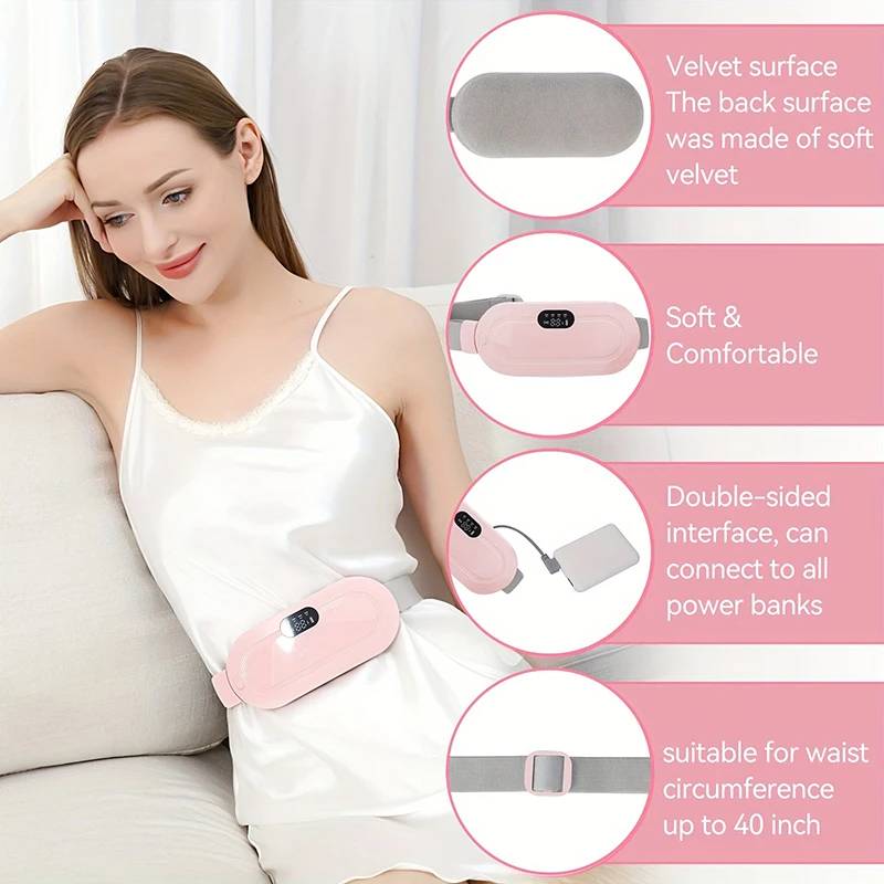 Smart Menstrual Heating Belt with Vibration – USB Powered